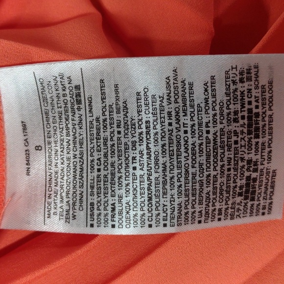 Banana Republic size 8 Neon orange accordion style sleeveless midi dress - Picture 9 of 12